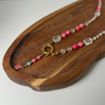 Naszyjnik Agat Trawiony Chalcedon Kryształ Górski Hematyt