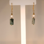 Kolczyki Perła Szmaragd Stal szlachetna