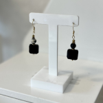 Kolczyki Czarny Turmalin Jaspis Dalmatyński