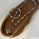 Komplet Jadeit Jaspis Labradoryt Naszyjnik Bransoletka