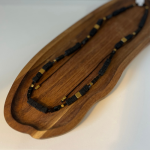 Naszyjnik Męski Regulowany Czarna Lawa Hematyt