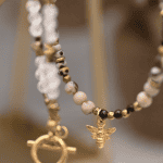 Naszyjnik Mix Jaspisów z Hematytem Pszczółka