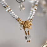 Naszyjnik Howlit Kryształ Górski Anioł