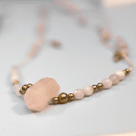 Komplet Regulowany Kwarc Różowy Naszyjnik Bransoletka
