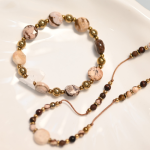 Komplet Jaspis Cappuccino Naszyjnik Bransoletka