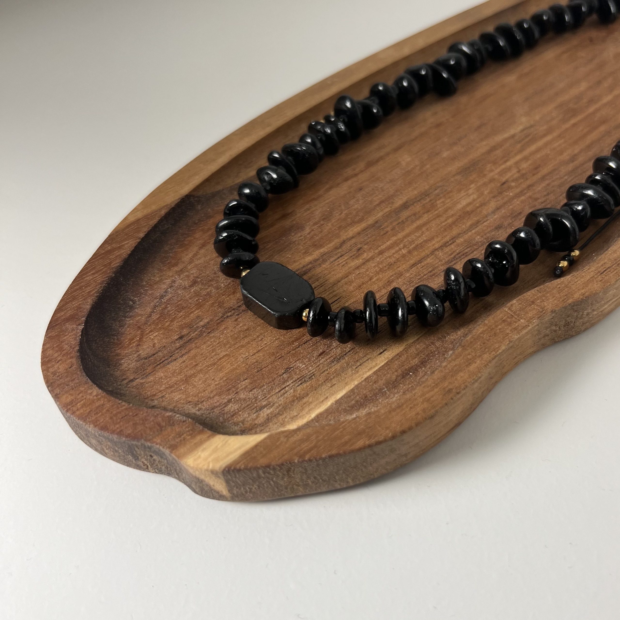 Naszyjnik Czarny Turmalin Nieregularny