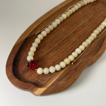 Naszyjnik Jadeit Waniliowy Hematyt Malinka