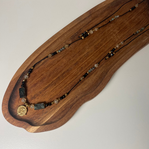 Naszyjnik Agat Cytryn Szmaragd Hematyt - obrazek 2