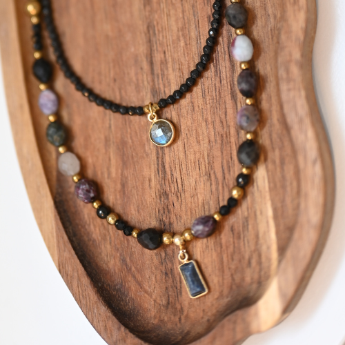 Naszyjnik Kolorowe Turmaliny Szafir Hematyt - obrazek 4