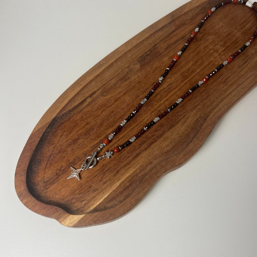 Naszyjnik Jaspis Granat Hematyt Gwiazdy - obrazek 3