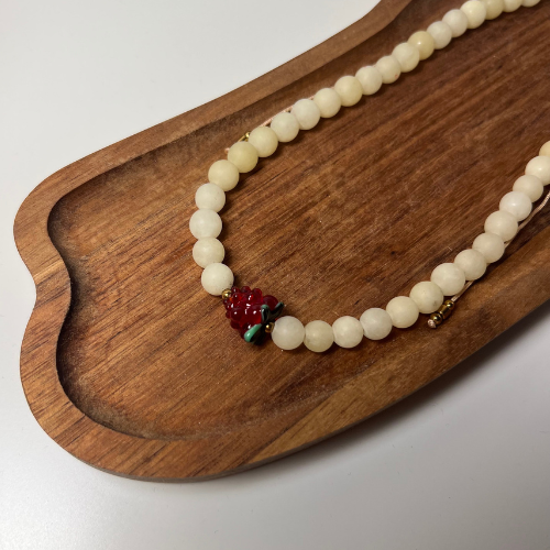 Naszyjnik Jadeit Waniliowy Hematyt Malinka - obrazek 2