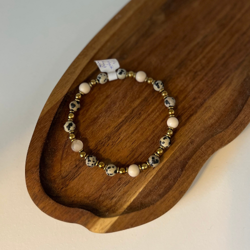 Bransoletka Kamień Rzeczny Jaspis Dalmatyński Cytryn Hematyt