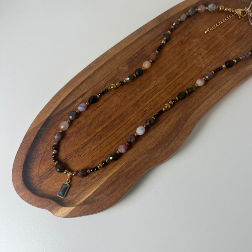 Naszyjnik Kolorowe Turmaliny Szafir Hematyt - obrazek 2