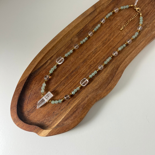 Naszyjnik Awenturyn Kryształ Górski Hematyt - obrazek 2