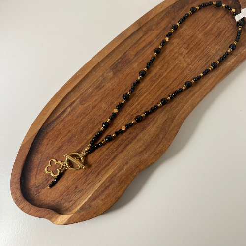 Naszyjnik Czarny Turmalin Koniczyna - obrazek 2