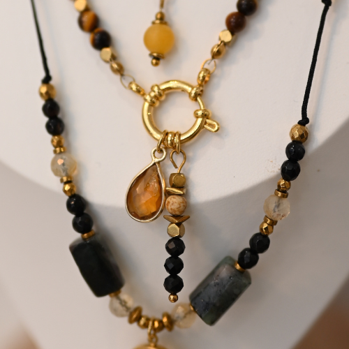 Naszyjnik Turmalin Jaspis Tygrysie Oko Hematyt - obrazek 2