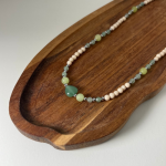 Naszyjnik Awenturyn Jadeit Kamień Rzeczny Hematyt