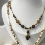 Naszyjnik Jaspis Cappuccino Agat Tygrysie Oko Hematyt